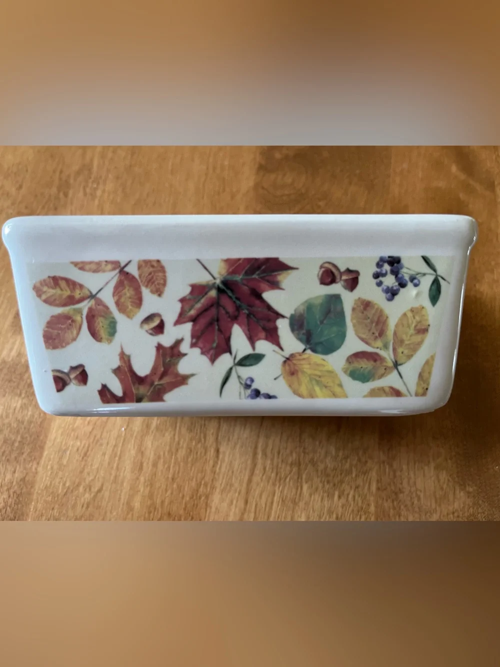 Set Of 4 Nantucket Stoneware Mini Loaf Baking Pan Set with Seasonal Artwork